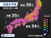 今日も厳しい残暑続く　大阪など35以上の猛暑日予想　熱中症警戒