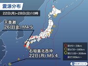 週刊地震情報 2022.8.28　鹿児島県で最大震度4　甑断層帯の近くで発生か