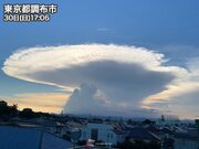 東京など関東南部で「かなとこ雲」が目撃される