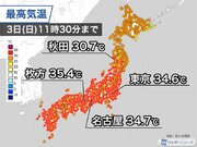 広範囲で気温上がり大阪・枚方はすでに35　まだまだ熱中症の対策は必須