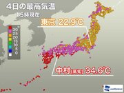 九州、四国は日差し届き35近い暑さ　関東は今日も25に届かず