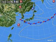 15日　台風14号と秋雨前線停滞　九州や四国で急な強い雨や雷雨