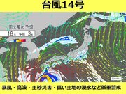あすから三連休　台風14号が日本列島を縦断のおそれ　暴風・高波など厳重警戒