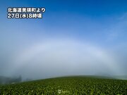 北海道で白い虹が出現　朝の霧が解消して晴れるサイン
