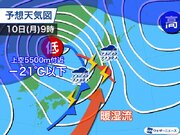 三連休後半は日本海で低気圧が発達　10日(月)は雨風の強まりに警戒を