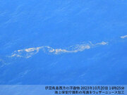 鳥島近海に“軽石いかだ”とみられる浮遊物　火山活動か　海上保安庁撮影