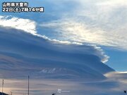 山形県で雄大な吊るし雲が出現　天気下り坂のサイン