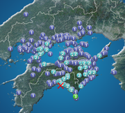 高知県で震度3の地震発生