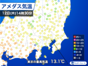 関東南部は雲に覆われ15℃届かず　明日は日差しの暖かさに期待