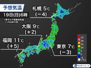 明日朝は関東で今朝よりも冷え込む　昼間は西日本から関東で過ごしやすい陽気
