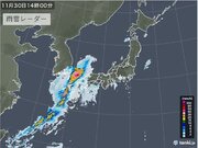 西から活発な雨雲　長崎県で1時間に30ミリ以上の激しい雨　関東も雲が広がり始める