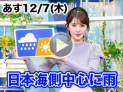 あす12月7日(木)のウェザーニュース お天気キャスター解説