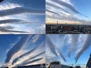東京や神奈川・埼玉など関東で不思議な帯状の雲が出現
