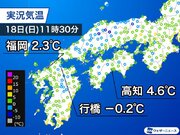 西日本は強い寒気に覆われ極寒　昼間でも広範囲で5未満に