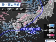 西日本は夕方以降、雨から雪に　北海道はドカ雪のおそれ