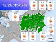 関東　今日はヒンヤリ　大晦日は雨・風強まる　元日は天気回復も北風が強い