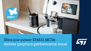 優れたグラフィックスと小型化を実現する超低消費電力STM32*マイコンを発表
