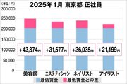 美プロ調べ「2025年1月　最低賃金から見る美容業界の給料調査」～東京版～