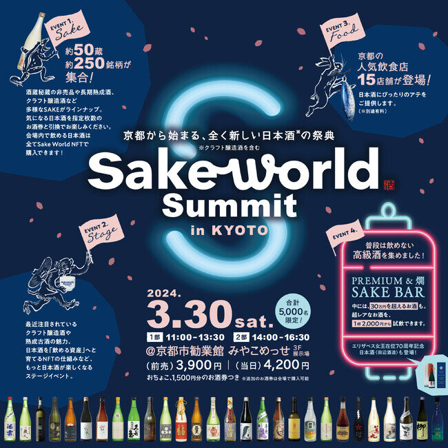 画像：関西最大級の日本酒の祭典「Sake World Summit in KYOTO」ステージプログラムなど詳細が決定！