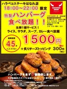 2月29日（木）『4年に一度の”肉の日”』「特製ハンバーグ食べ放題」ハラペコステーキ新宿はなれ店にて提供開始！