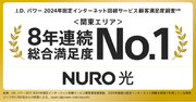 高速光回線サービス「NURO 光」、8年連続、総合満足度No.1を受賞「通信品質」「各種提供サービス」「各種費用」の3ファクターで最高評価