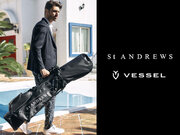 ゴルフアパレルSt ANDREWSがハンドメイドのプレミアムバッグブランド“VESSEL”とのコラボレーションキャディバッグを3月15日発売
