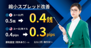 【松井証券 FX】 ユーロ/円、ユーロ/米ドルの縮小スプレッドを改善