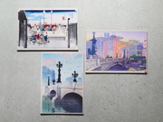 春の名橋「日本橋」まつりにて、異なる時代を生きた3人の絵師が描いた日本橋の風景版画をモチーフにした「PENONタッチミー！ウッドポストカード」先行発売