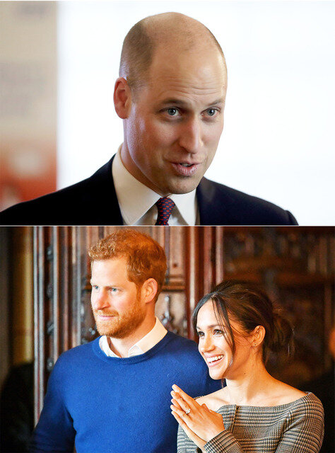 画像：ウィリアム王子＆ヘンリー王子＆メーガン・マークル-(C)Getty Images