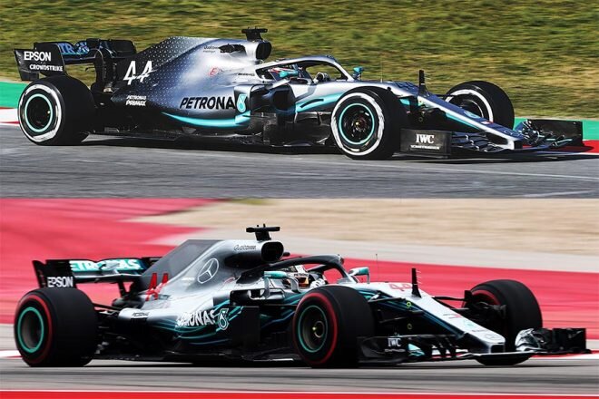 画像：【新旧F1マシンスペック比較】メルセデス編:W10のホイールベースに変更なし。ワークス10年目の節目に記録をねらう