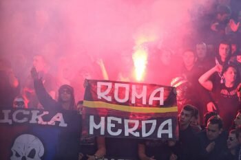 画像：ローマ対CSKAモスクワ戦のサポーターたち [写真]=Getty Images
