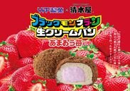 画像：九州の「ブラックモンブラン」と岡山の「生クリームパン」コラボ第2弾　あまおう苺を使用したスイーツパンが3月1日から全国一斉発売