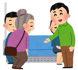 席を譲ると 年寄りに見えるのか 譲らないと 老人には席を譲るもんだ 悩ましい問題の解決案に反響 16年10月7日 Biglobeニュース