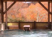 湯船の先に広がる「紅葉の大パノラマ」　秋の絶景を楽しめる秘湯混浴【幕川温泉 水戸屋旅館】