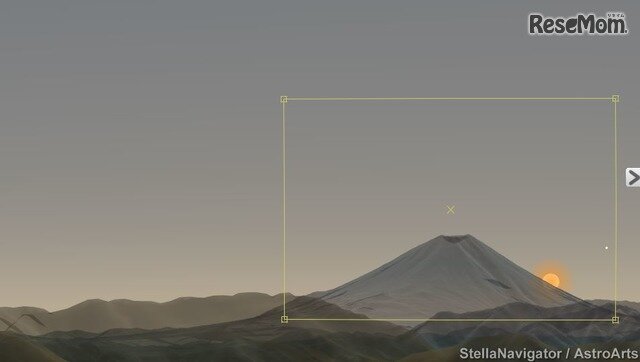 画像：富士山裾野からの初日の出のシミュレーション　（c） アストロアーツ